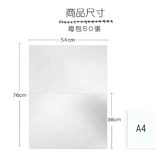 【CLEAN 克林】食品包裝紙 54x76cm 50張/包(高級內襯紙 招貼紙 雪梨紙 服飾包裝 包裝紙 防塵紙 襯墊紙)