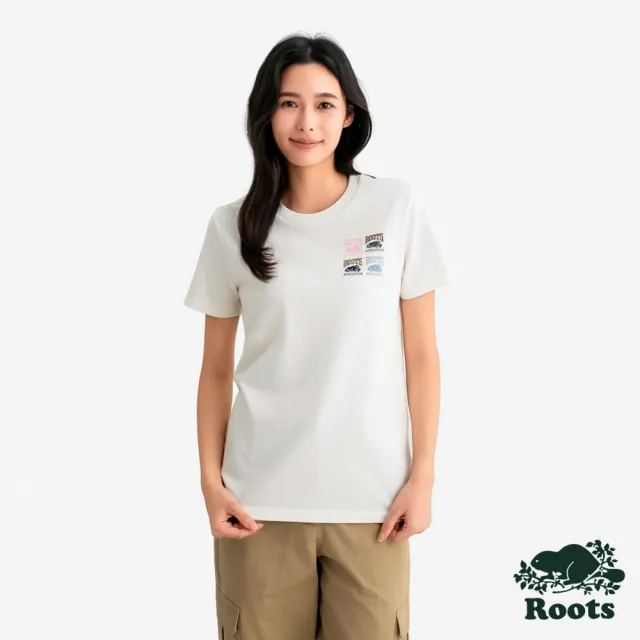 【Roots】Roots女裝- ATHLETICS CLASSIC 短袖上衣(白色)