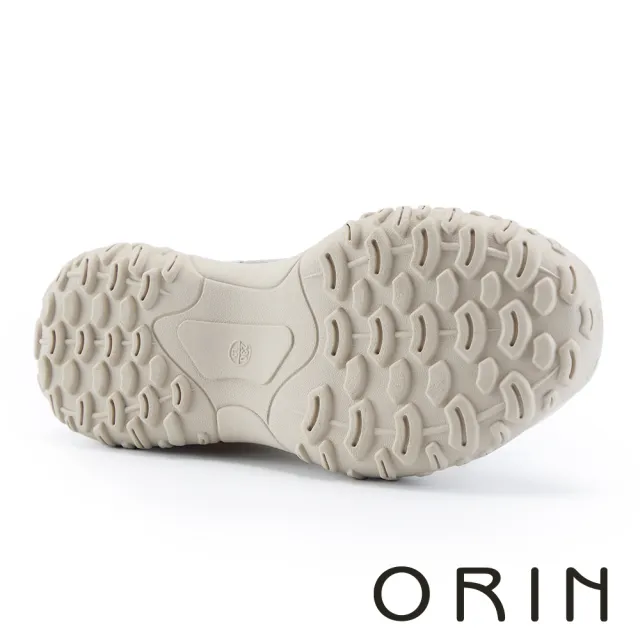 【ORIN】珍珠蕾絲甜感綁帶運動休閒鞋(米色)