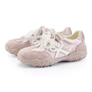 【ORIN】珍珠蕾絲甜感綁帶運動休閒鞋(粉色)