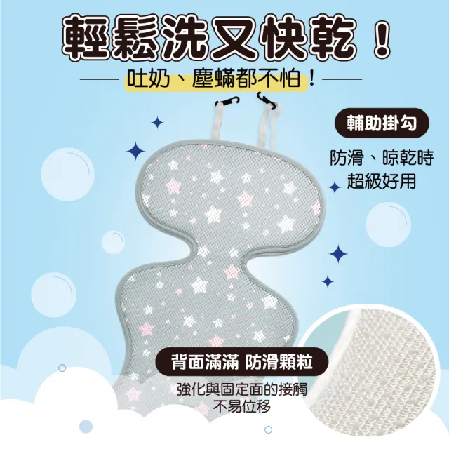 【PeNi 培婗】3D超透氣排汗汽車座椅坐墊 超大輕薄推車坐墊(成長安全座椅適用)