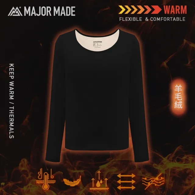 【MAJOR MADE】四代羊絨柔軟圓領發熱衣(發熱衣/內搭上衣/圓領)