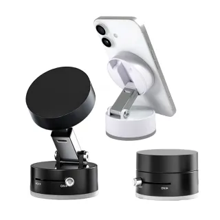 【YOMIX 優迷】由你吸 多仰角雙面強力真空吸盤磁吸手機支架(MagSafe吸附/免充電/迷你便攜/車內導航)