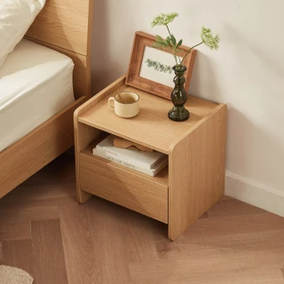 【hoi! 好好生活】Linsy北歐原木風收納床頭櫃 UE1B