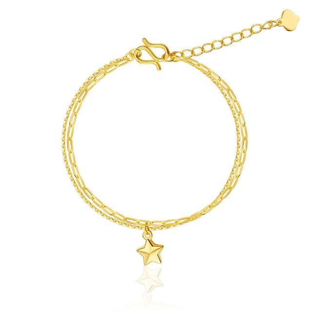 【Just Gold 鎮金店】星空之戀 黃金手鍊(網路限定)