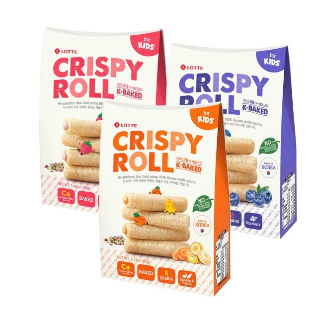 【Lotte 樂天】韓國樂天兒童捲心棒40g(草莓/藍莓/香蕉胡蘿蔔 口味任選)