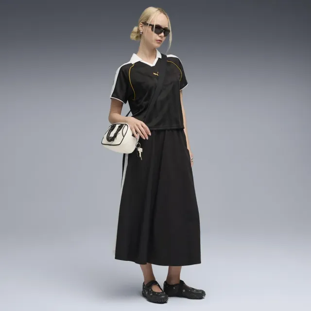 【PUMA官方旗艦】流行系列T7足球風短袖Polo衫 女性 63215701(短Polo)