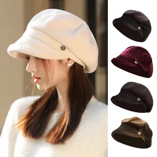 【TLYS-J】英倫風百搭八角帽 秋冬保暖貝雷帽 毛呢氣質帽 大頭圍顯臉小(夫帽 保暖帽 鴨舌帽 畫家帽 報童帽)