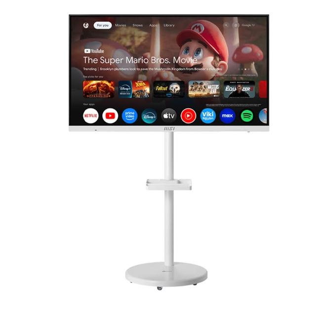 【MSI 微星】StandUp View 4K移動型智慧顯示器組★MD272UPSW 27型(4KUHD/內建揚聲器/遙控器/白色)