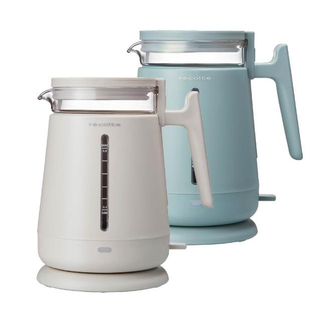 【recolte 麗克特】Double Wall Glass 玻璃電水壺-燕麥白/夕霧藍(RDG-1)
