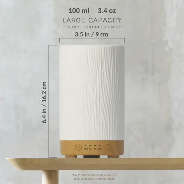 【Earnest Living】樹紋陶瓷香氛水氧機 100ml(擴香儀、擴香石、精油擴香)