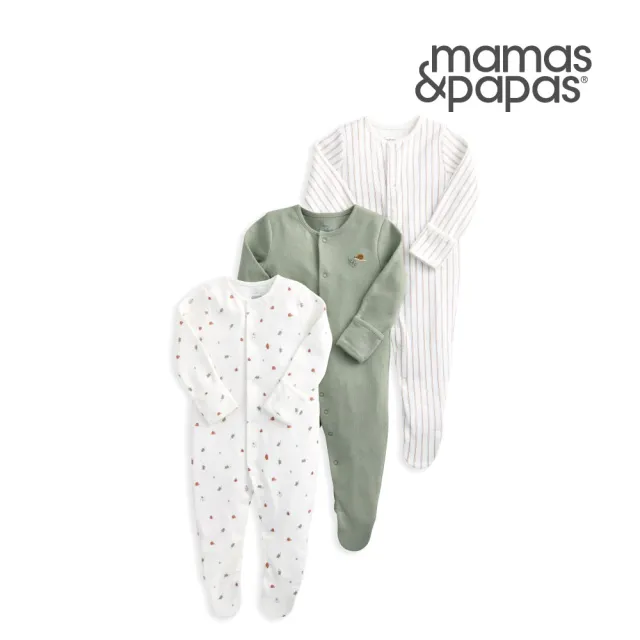 【Mamas & Papas】花園信差-連身衣3件組(4種尺寸可選)