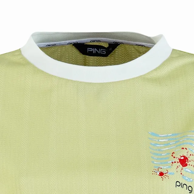 【PING】女款螃蟹吸濕排汗短袖圓領T恤-黃(GOLF/高爾夫球衫/RA25132-33)