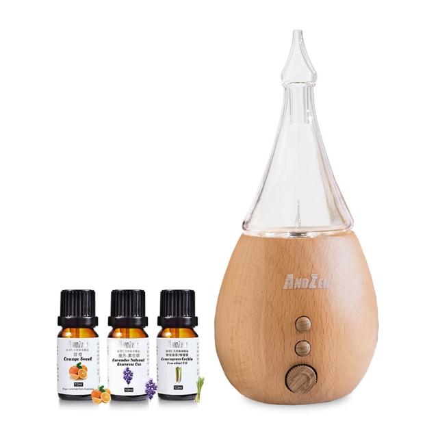 【ANDZEN 安得仁】香氛負離子定時玻璃實木精油擴香儀AZ-8100第2代(送來自澳洲進口精油x3瓶)