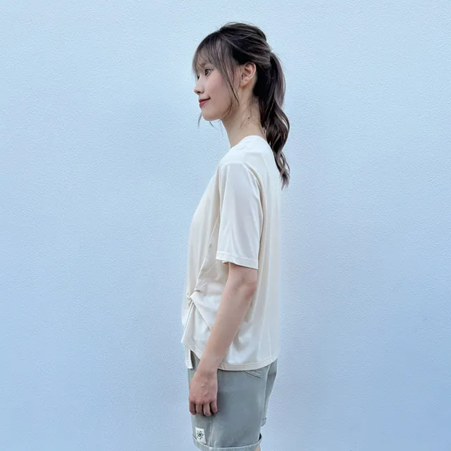 【Hana Mokuba】花木馬日系女裝下襬不對稱設計簡約圓領上衣(T恤)