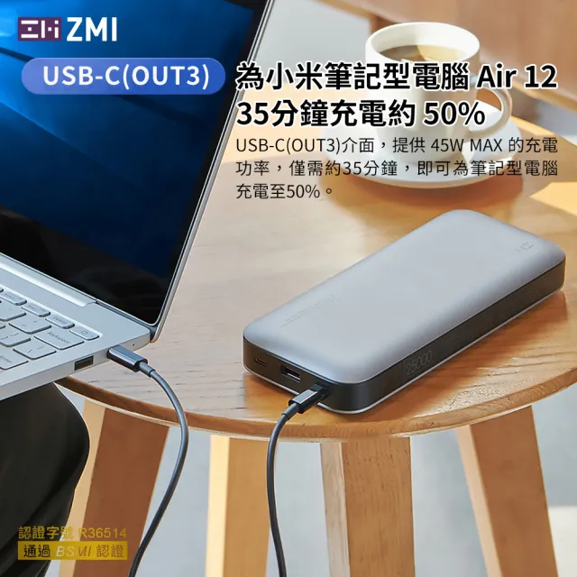 【ZMI】20號 25000mAh 210W 88.9Wh/90.7Wh 2C1A 3孔輸出 雙向快充行動電源(筆電/手機/mac/平板/QB826G)