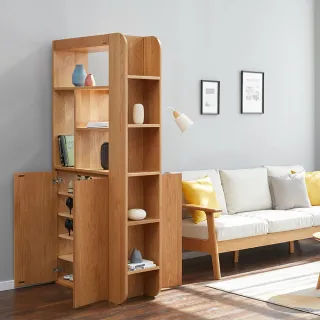 【hoi! 好好生活】預購60天★源氏木語鹿特丹胡桃色橡木多功能玄關櫃 H00L14