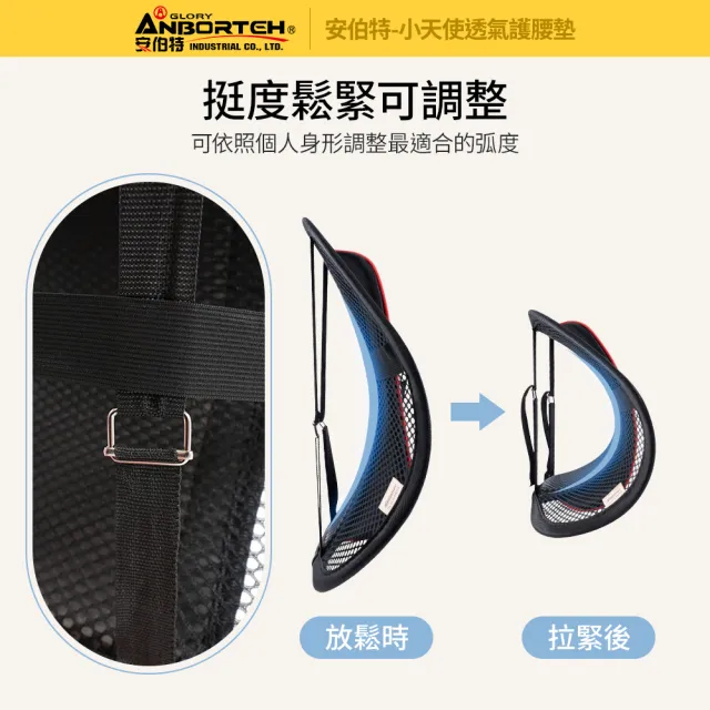 【ANBORTEH 安伯特】小天使透氣護腰墊-快(車用護腰墊 車用靠墊 車用腰枕 車用靠腰墊 汽車靠墊)