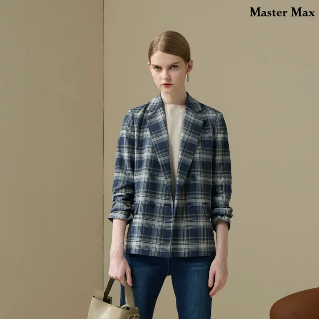 【Master Max】英倫風舒適格紋西裝外套(8527035)