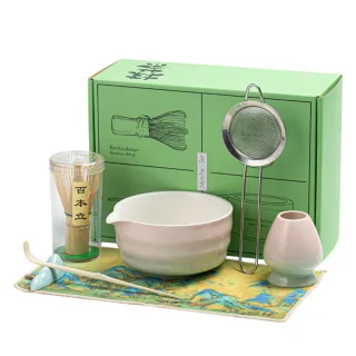 【Lezun】抹茶套裝禮盒 日式打茶工具 點茶茶器 陶瓷抹茶碗7件套(茶壺 茶具 茶器)