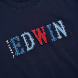 【EDWIN】男裝 再生系列 CORE 英文字母印花短袖T恤(丈青色)