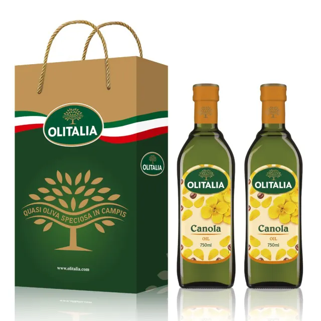 【Olitalia 奧利塔】頂級芥花油750mlx6瓶(+贈Molisana茉莉義大利筆管麵500gx1包)