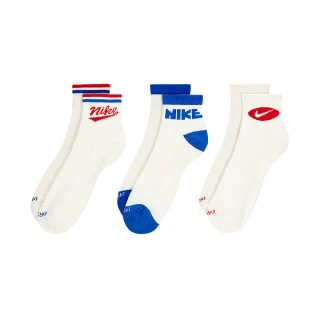 【NIKE 耐吉】休閒襪 Everyday Plus Cushioned 米白 短襪 襪子 DRI-FIT 3雙入(HJ9340-901)