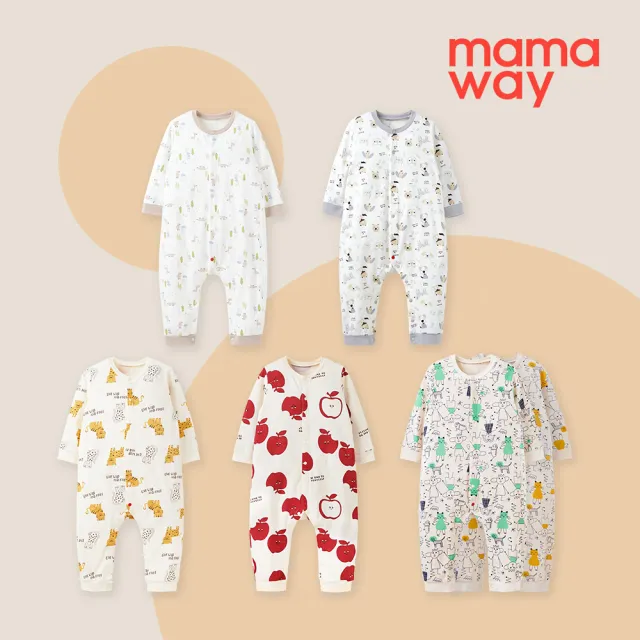 【mamaway 媽媽餵】BABY 長袖連身衣 多款任選(寶寶連身衣、嬰兒連身衣)