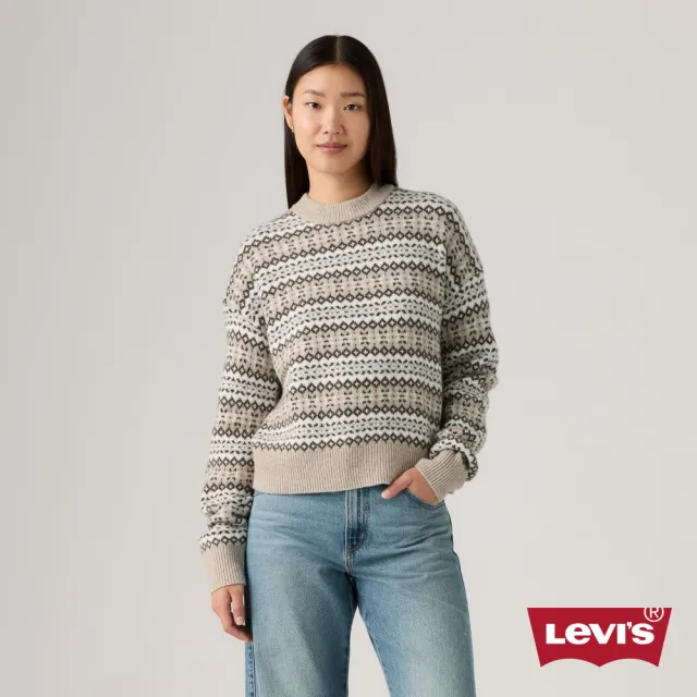 【LEVIS】女款 羊毛針織衫 針織毛衣 蘇格蘭圖騰 女生上衣 熱賣單品 0037V-0000