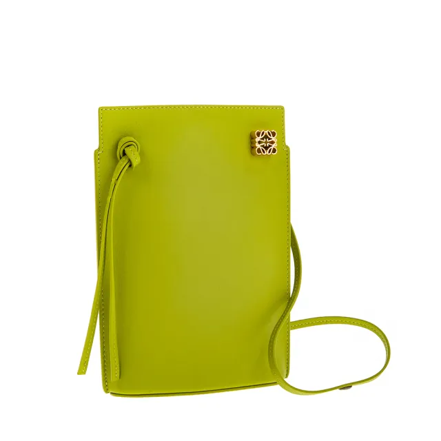 【LOEWE 羅威】經典小牛皮金色Anagram 斜背骰子包(草綠色)