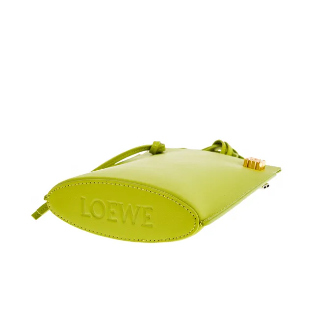 【LOEWE 羅威】經典小牛皮金色Anagram 斜背骰子包(草綠色)