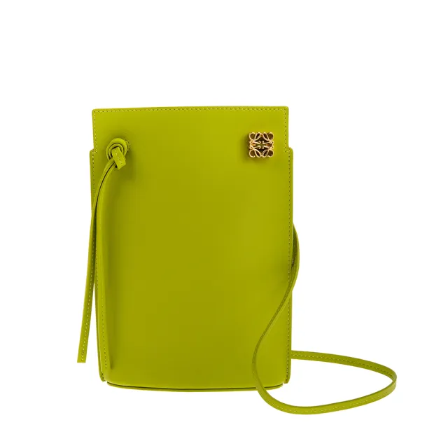 【LOEWE 羅威】經典小牛皮金色Anagram 斜背骰子包(草綠色)