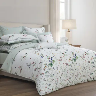 【Tonia Nicole 東妮寢飾】Narumi聯名款-100%高紗支長纖細棉印花被套床包組-露西花園(加大)