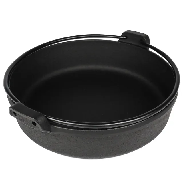 【福介商店】南部鐵器 日本鑄鐵鍋 IWACHU 岩鑄 提把鑄鐵壽喜燒 20cm IH可用 平底鍋 提把鍋 煎餃
