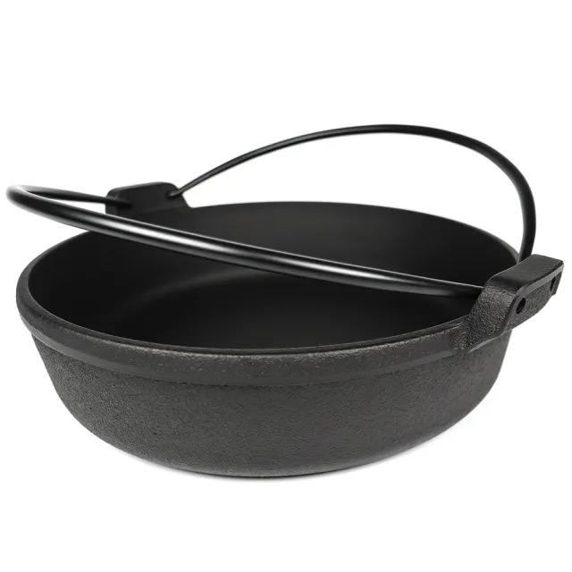 【福介商店】南部鐵器 日本鑄鐵鍋 IWACHU 岩鑄 提把鑄鐵壽喜燒 20cm IH可用 平底鍋 提把鍋 煎餃