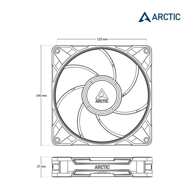 【Arctic】P14 Pro PST CO 14公分高風壓日製雙滾珠共享風扇(機殼風扇 電腦風扇 散熱風扇 高靜壓)