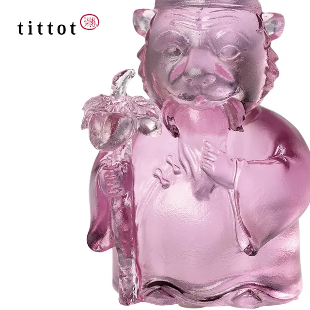 【tittot 琉園】悅躍大壽_五福將系列_(祝壽、仙翁、老虎、Q版公仔、琉璃、水晶、藝術品、企業、擺飾)