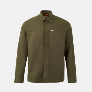 【Timberland 官方旗艦】男款軍綠色寬版工裝襯衫外套(A6MMYA58)