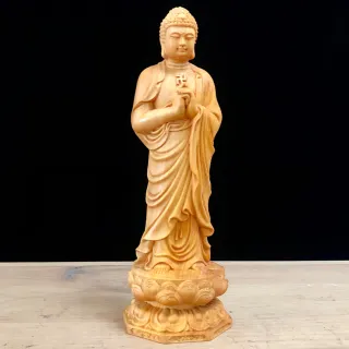 【KT DADA】佛像擺件 阿彌陀佛 木雕佛像 供奉禮佛 崖柏 雕刻 木雕 西方三聖