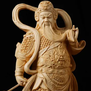 【KT DADA】韋陀佛像 崖柏木 雕刻 木雕 左右護法 供奉佛堂擺設 佛像擺件 關公珈藍