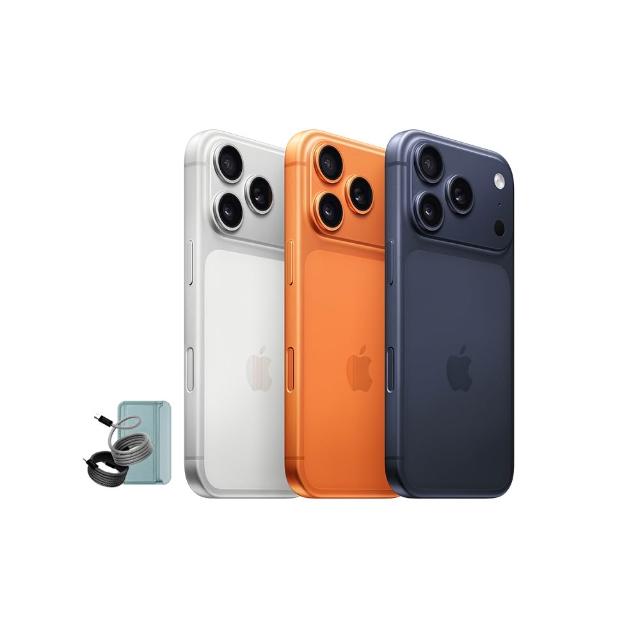 【Apple】iPhone 17 Pro Max(512G/6.9吋)(磁吸皮革支架+編織線組)