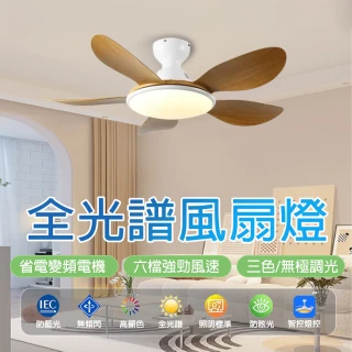 【LADUTA 拉布塔】吊扇燈 電風扇 吸頂燈吊扇 DC風扇(42吋 APP智控 變頻省電 110V 房間 客廳 HC2192)