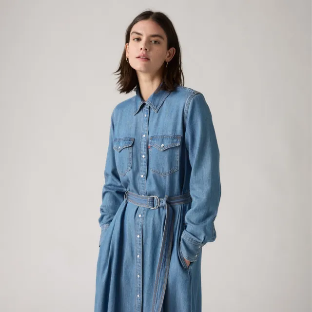 【LEVIS】牛仔洋裝 長版洋裝 春夏 洋裝 女生上衣 熱賣單品 004H3-0000