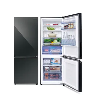 【Panasonic 國際牌】58H快配★300公升一級能效玻璃門雙門變頻冰箱-鏡面鑽石黑(NR-B301VG-X1)