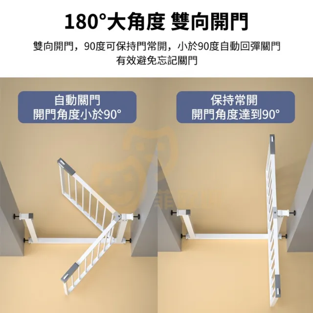 【小不記】高77公分 安全防護門欄 雙向開門+自動回彈 柵欄 門欄(安全門欄/樓梯圍欄柵欄/寵物圍欄柵欄)
