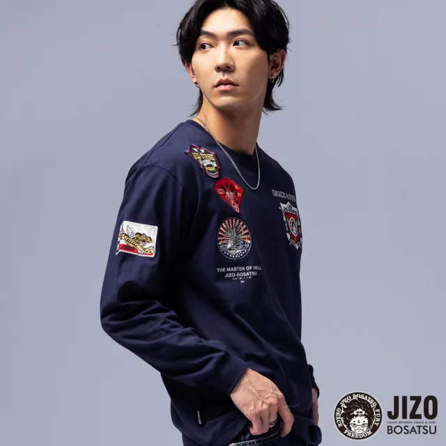 【BLUE WAY】男裝 山海異境美式標章 薄長袖 上衣-地藏小王