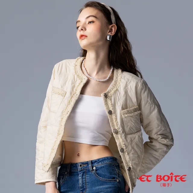 【BLUE WAY】女裝 小香風拼接圓領絎縫 外套-ETBOITE箱子