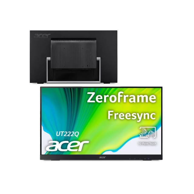 【Acer 宏碁】UT222Q 22型 IPS 攜帶型觸控螢幕顯示器(內建喇叭/FreeSync)