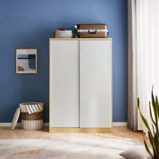 【hoi! 好好生活】Linsy北歐簡約小戶型衣櫃 1.2M 原木+白色 LS214