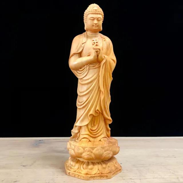 【LEEHER】阿彌陀佛/木雕佛像/佛像擺件/西方三聖/供奉禮佛/崖柏/雕刻/木雕